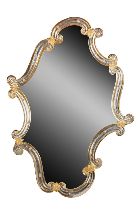 Specchio veneziano di Design: Storti co l'oro - Grigio)